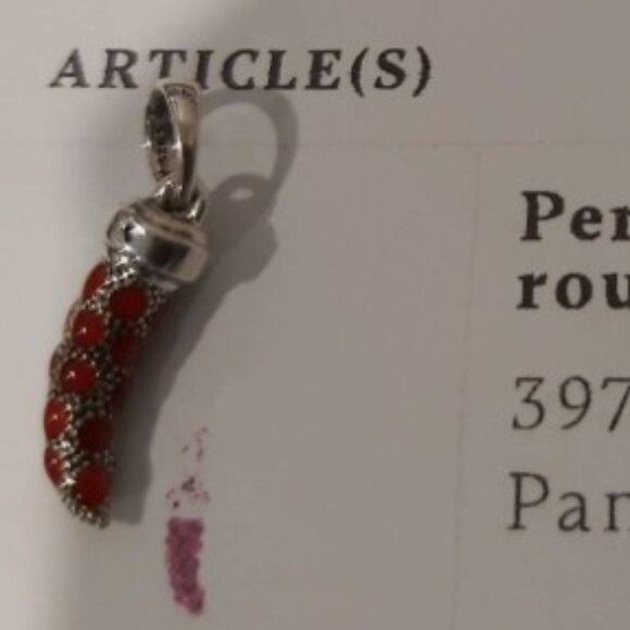 Auth. Pandora *Retired* Sterling Silver Red Corno Amulet w/Red Enamel 397203EN07 - Picture 9 of 13